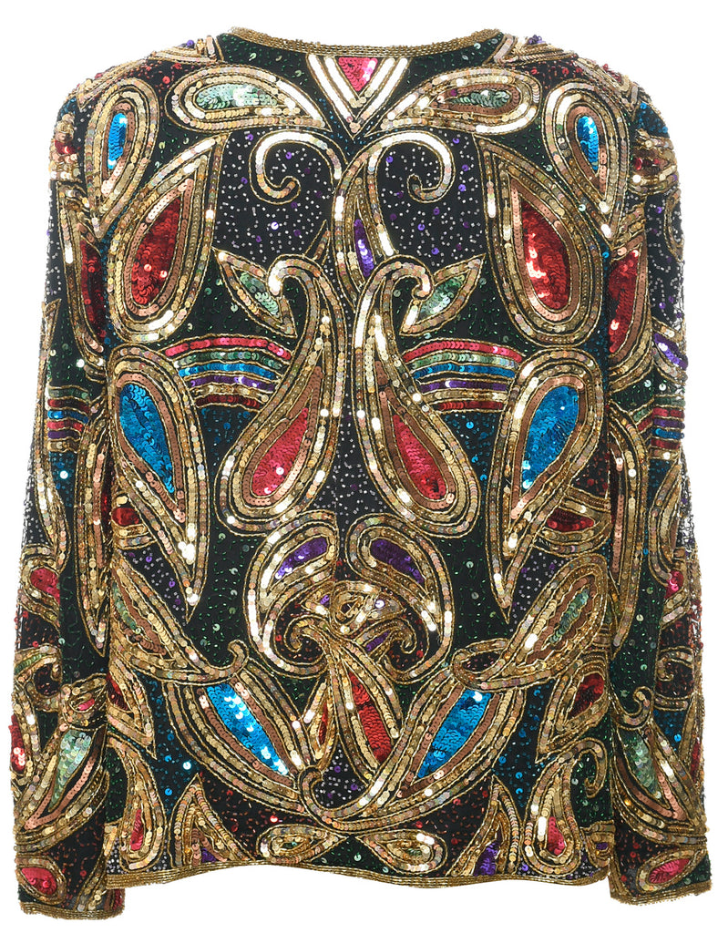 Sequined Evening Jacket - L