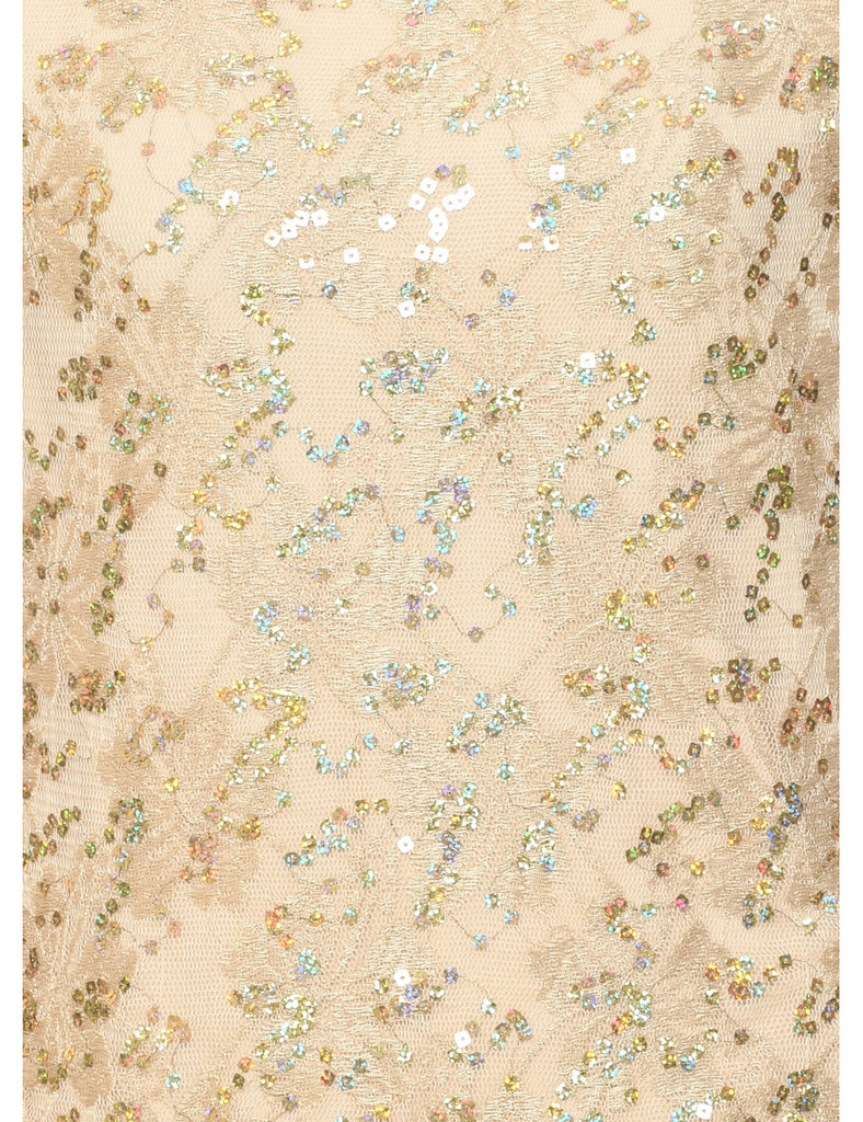 Sequined Gold Evening Top - M