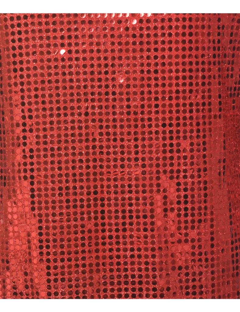 Sequined Red Party Top - L