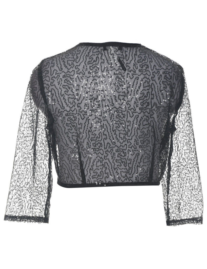 Sequined Sheer Bolero Jacket - M