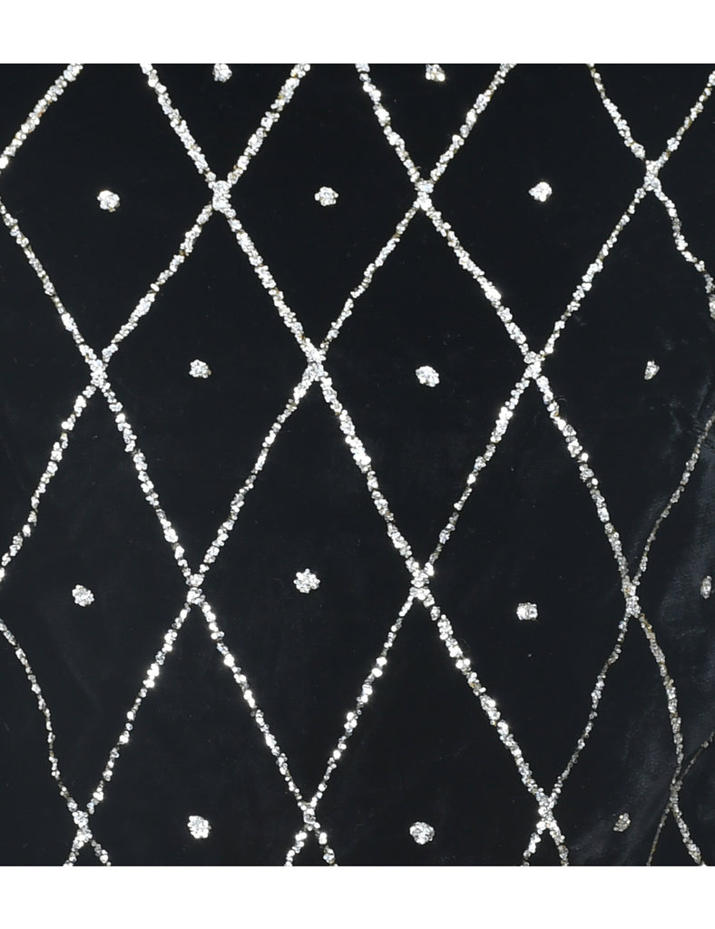 Sequined Velvet Party Top - M