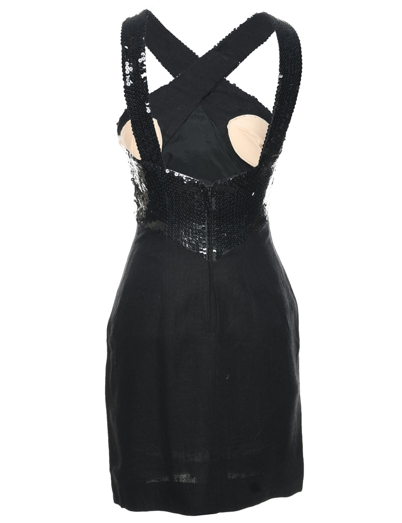 Sequinsed Black Party Dress - XS