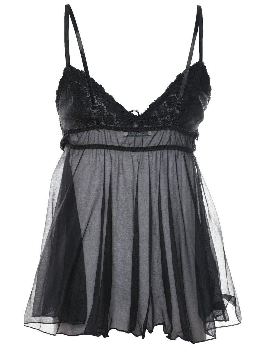 Women's Sheer Black Classic Babydoll Black, S | Beyond Retro Women's Sheer Black Classic Babydoll Black, S | Beyond Retro