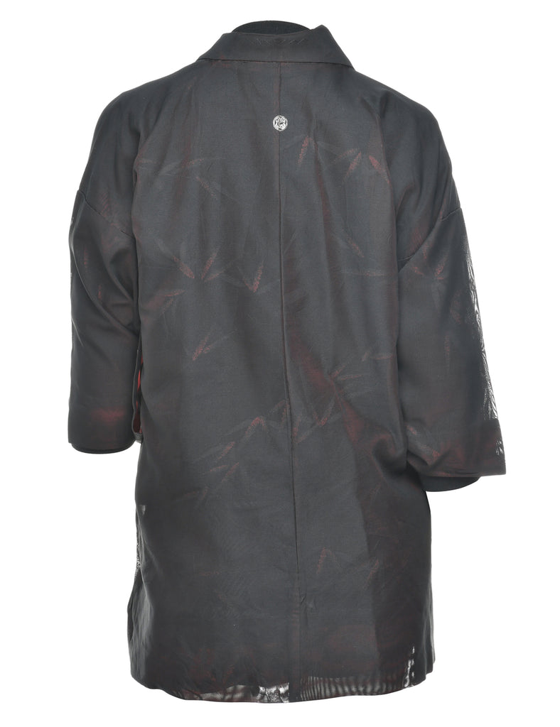Sheer Black Cropped Kimono - M