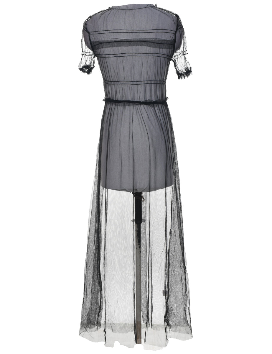Women's Sheer Black Dress Black, XS | Beyond Retro Women's Sheer Black Dress Black, XS | Beyond Retro