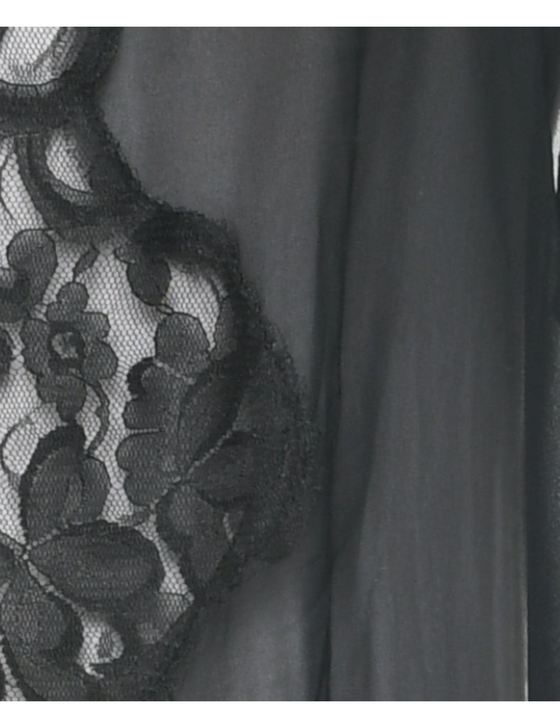 Sheer Black Dressing Gown - L