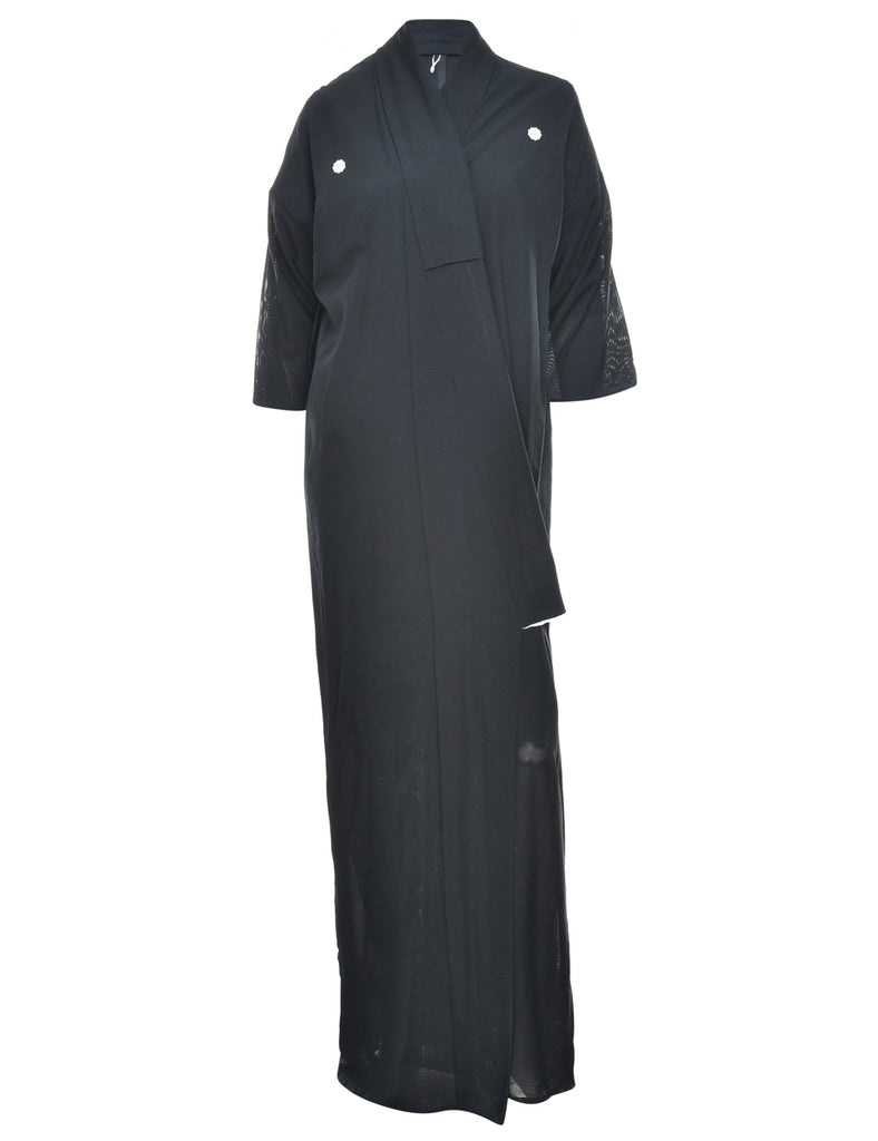 Sheer Black Full Length Kimono - XL
