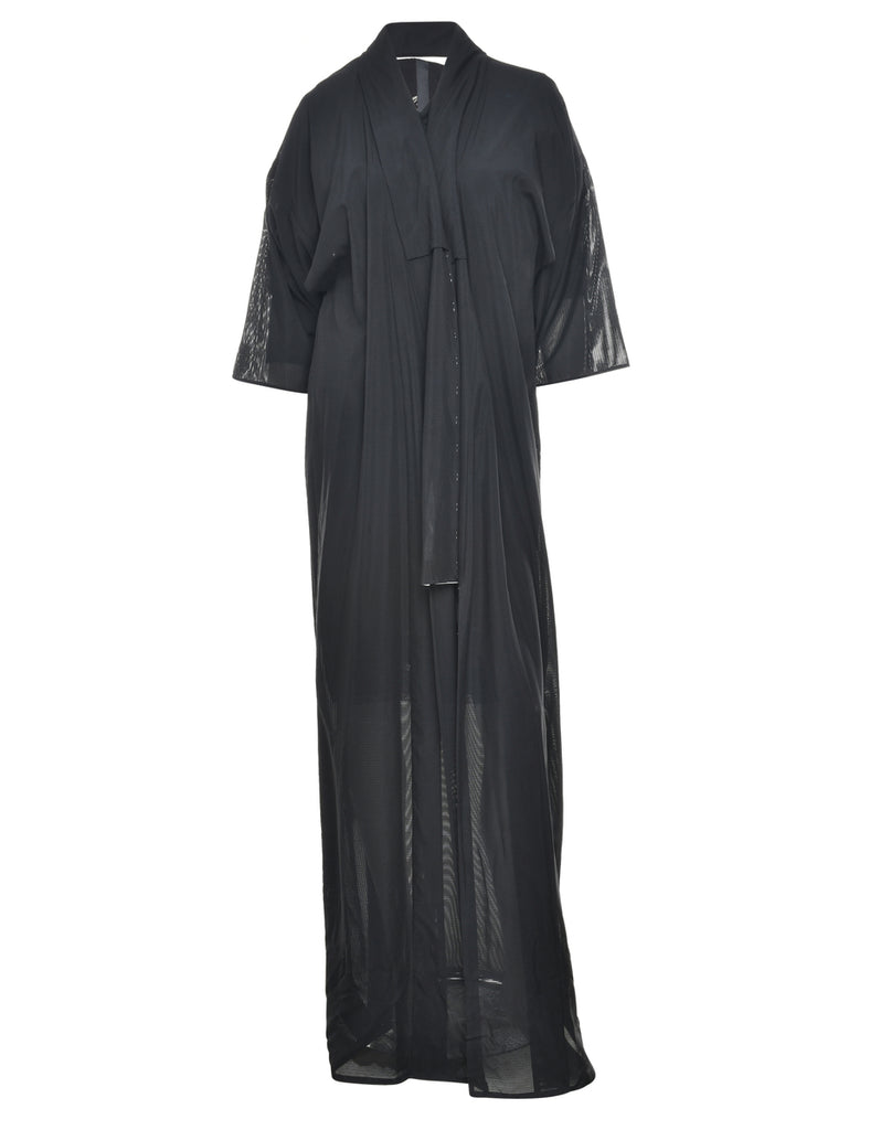 Sheer Black Full Length Kimono - XL