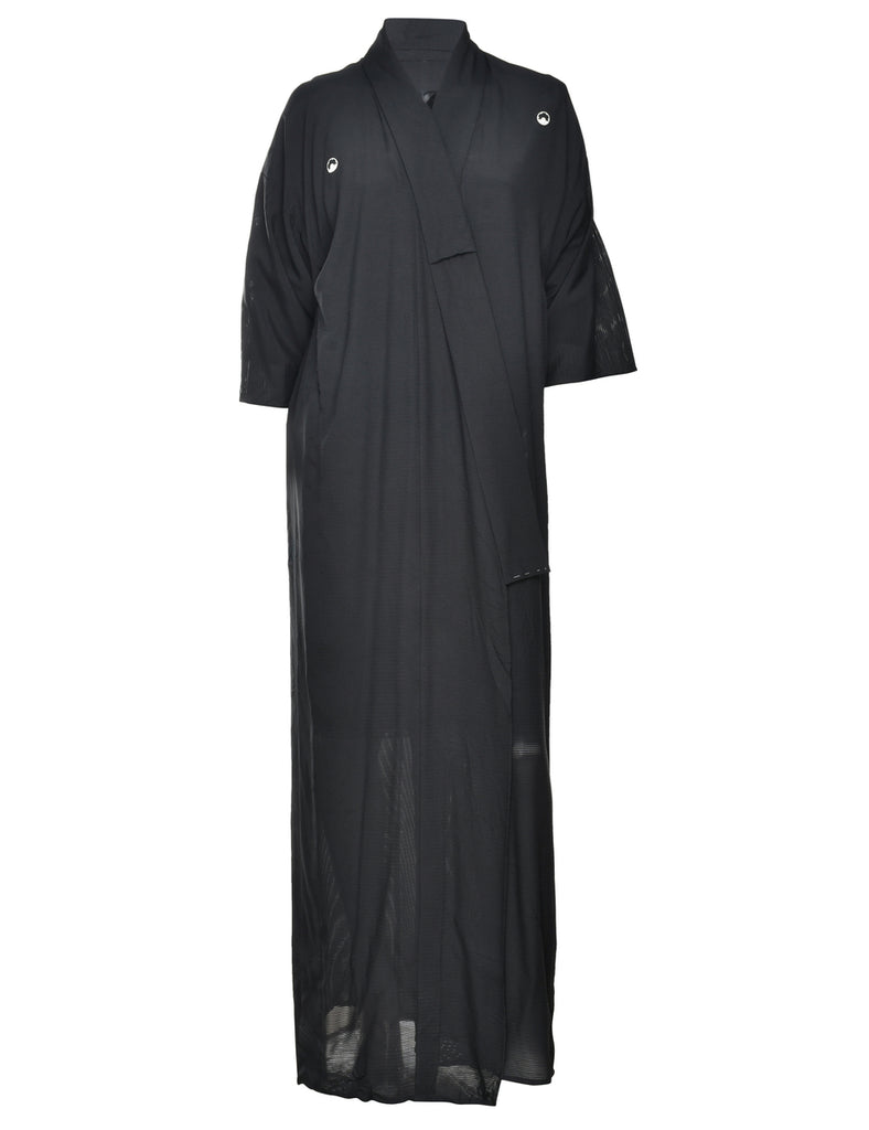 Sheer Black Full Length Kimono - L