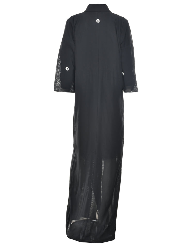 Sheer Black Full Length Kimono - XL
