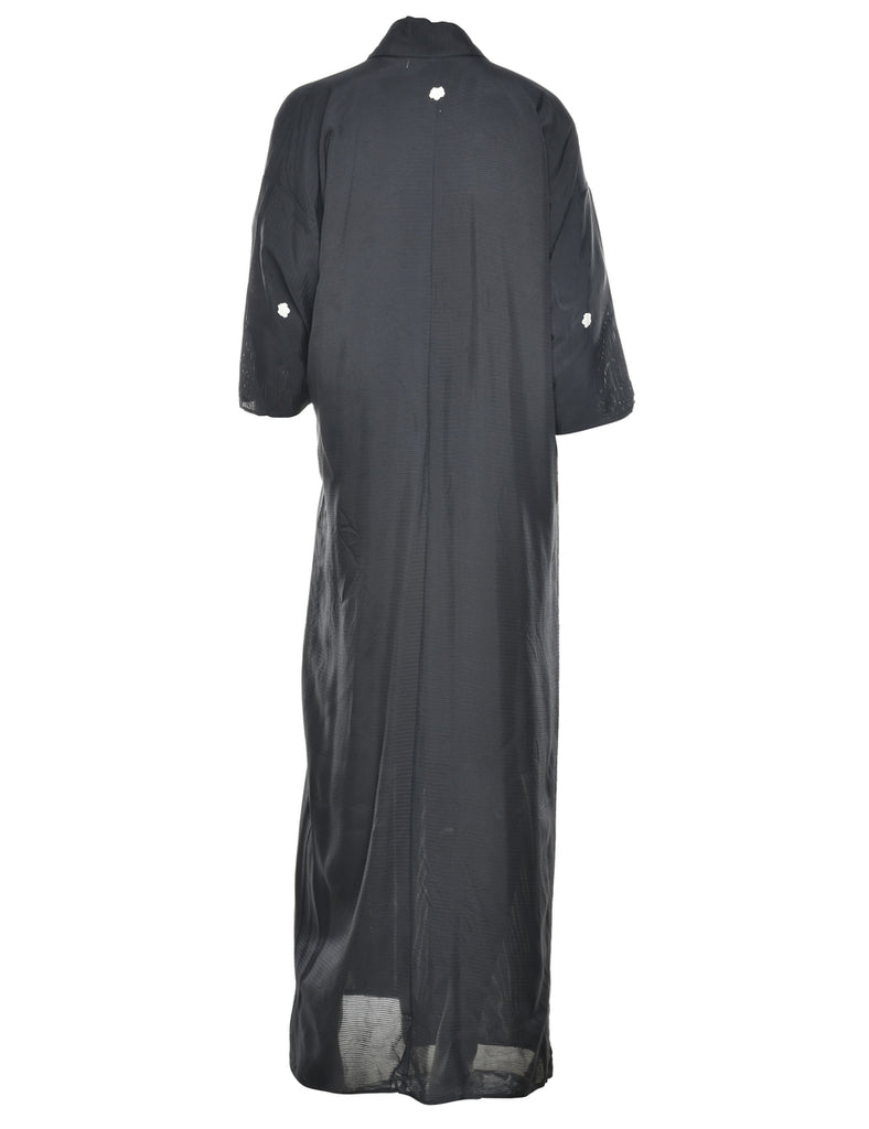 Sheer Black Full Length Kimono - L