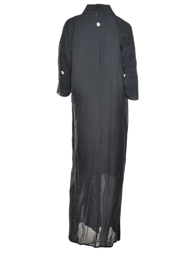 Sheer Black Full Length Kimono - L