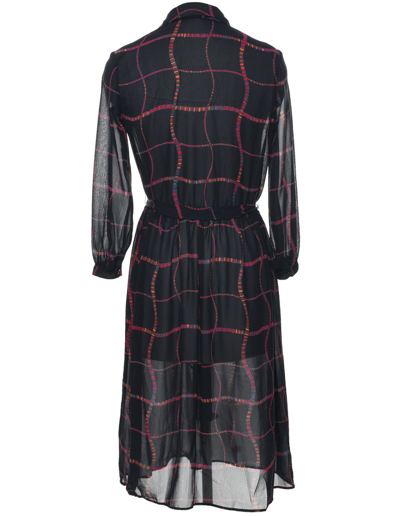 Sheer Black Shirt Dress - M