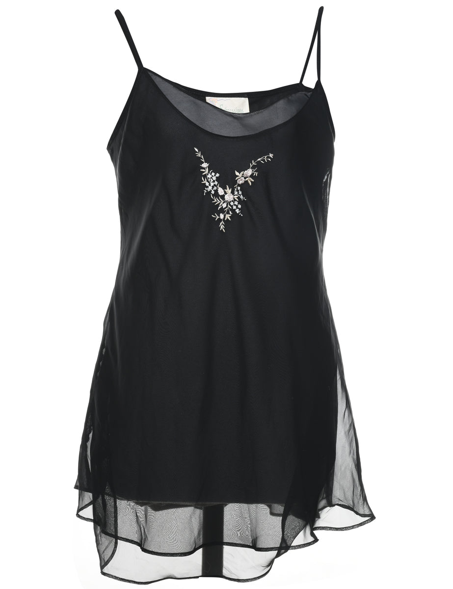black vintage slip dress Marlene Cocktail Jet Cut on the bias for a flattering fit Black Kayser Slip Dress