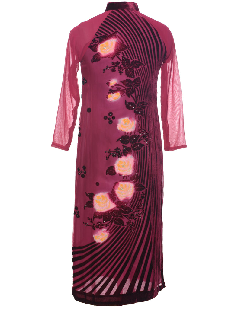 Sheer Devore Design Dress - S