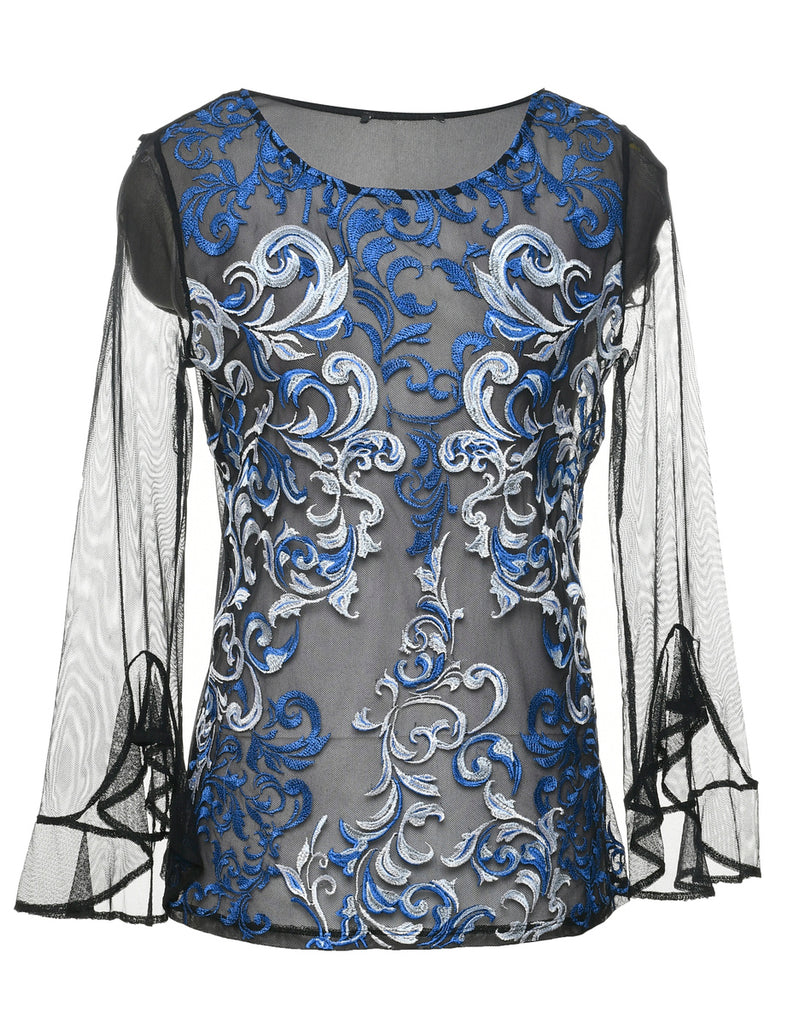 Sheer Effect Black Top - M