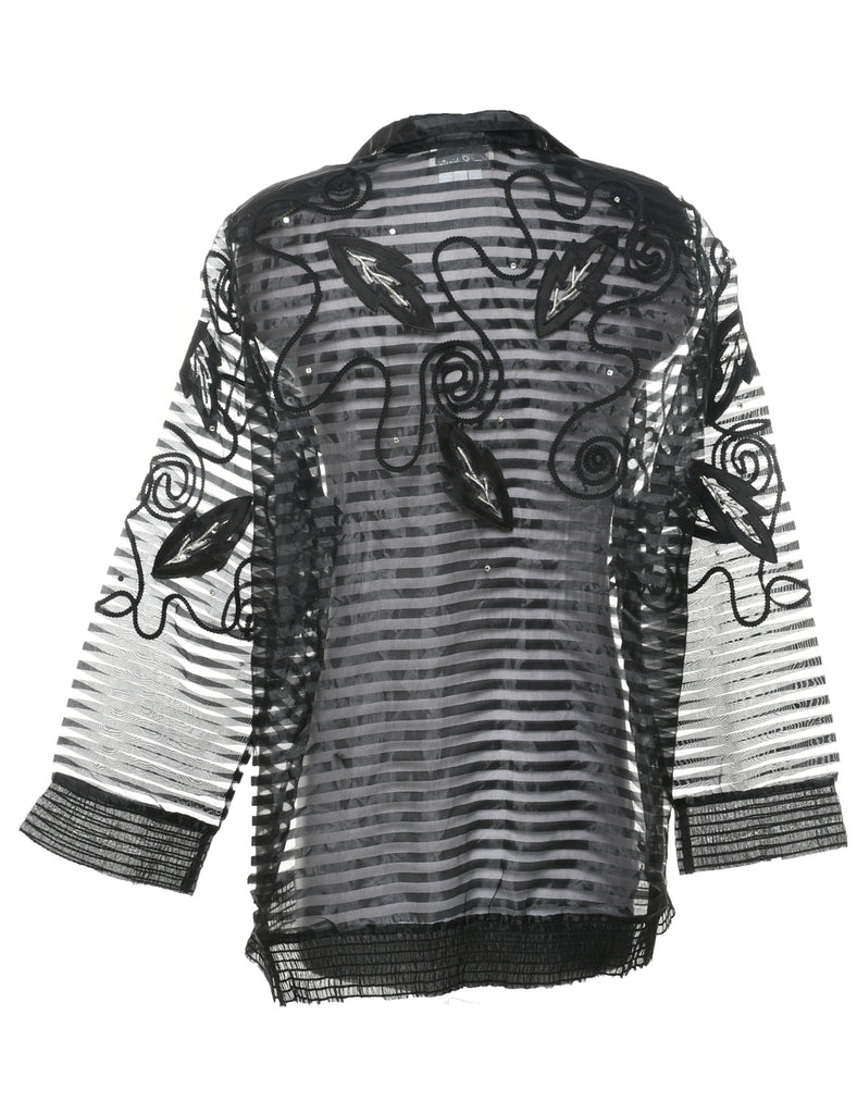 Sheer Effect Evening Blouse - L