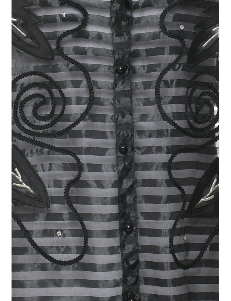 Sheer Effect Evening Blouse - L