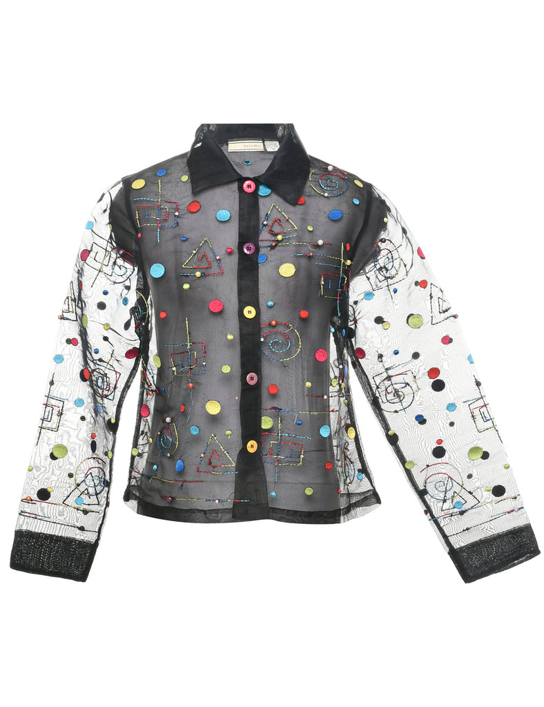 Sheer Effect Evening Jacket - M