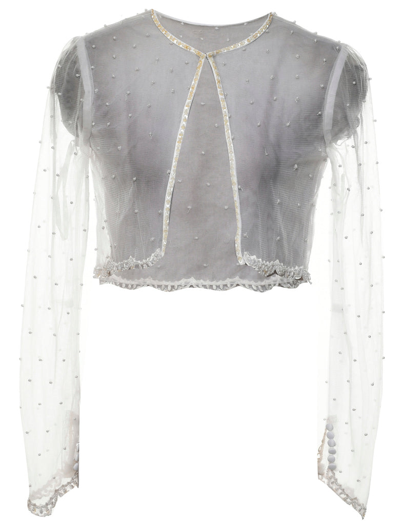 Sheer Effect Evening Jacket - XS