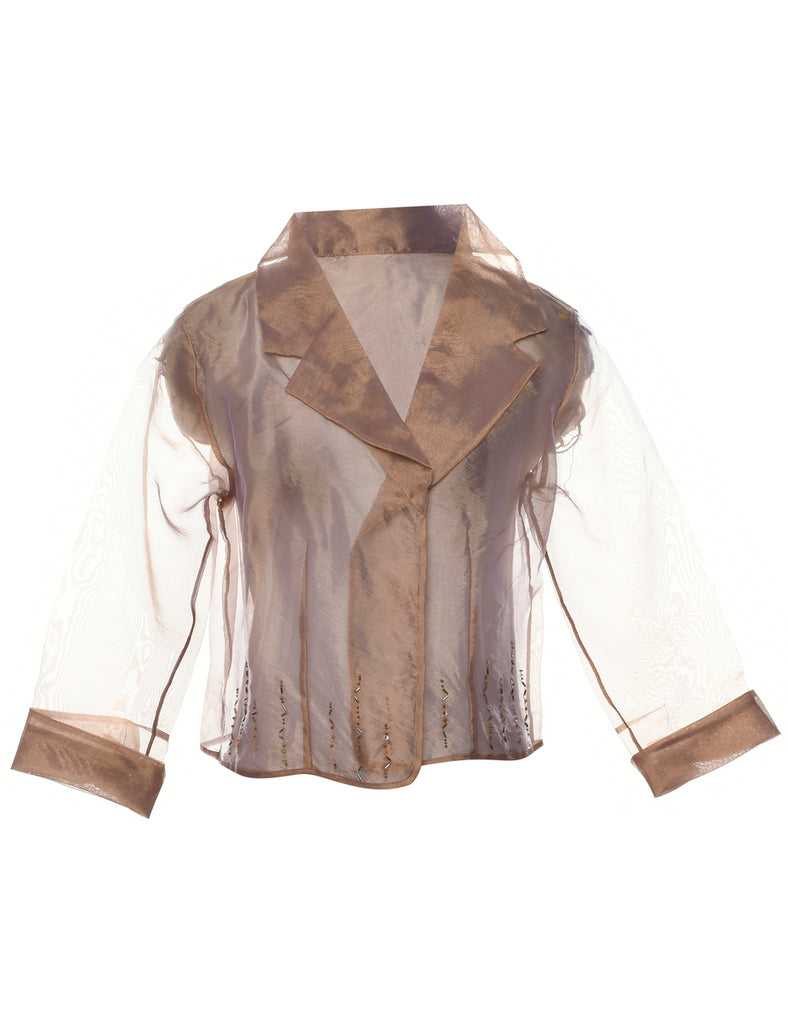 Sheer Effect Evening Jacket - L