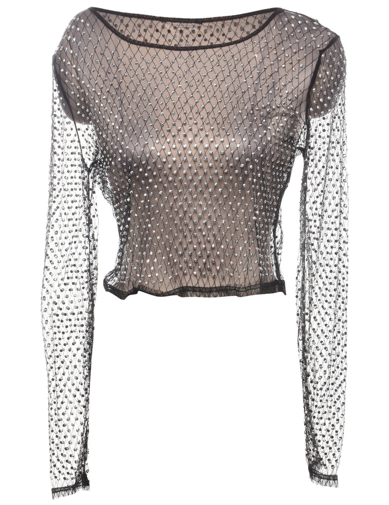 Sheer Effect Evening Top - S