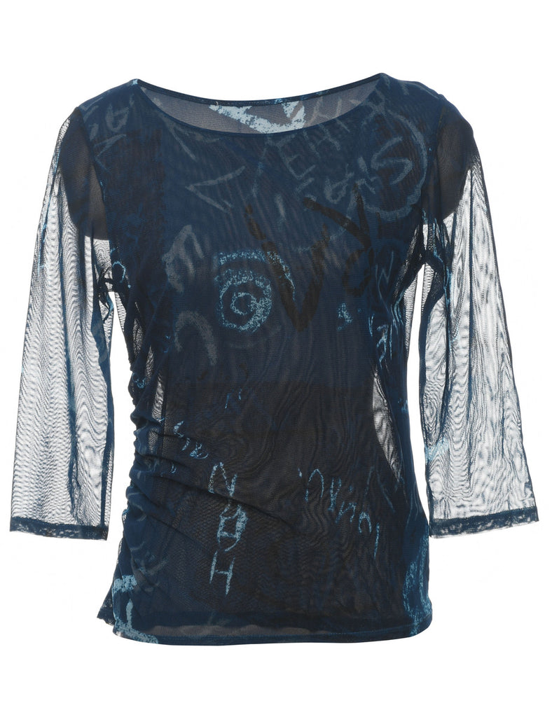 Sheer Effect Navy Top - M