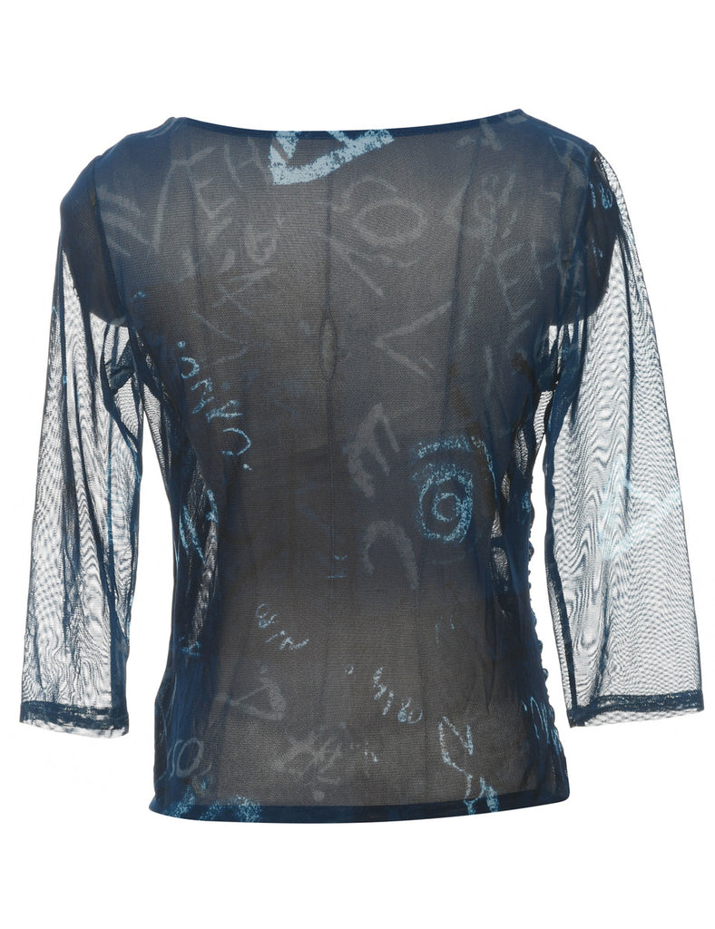 Sheer Effect Navy Top - M
