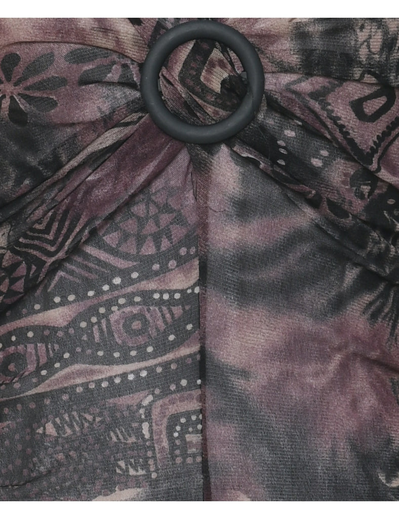 Sheer Effect Printed Top - S