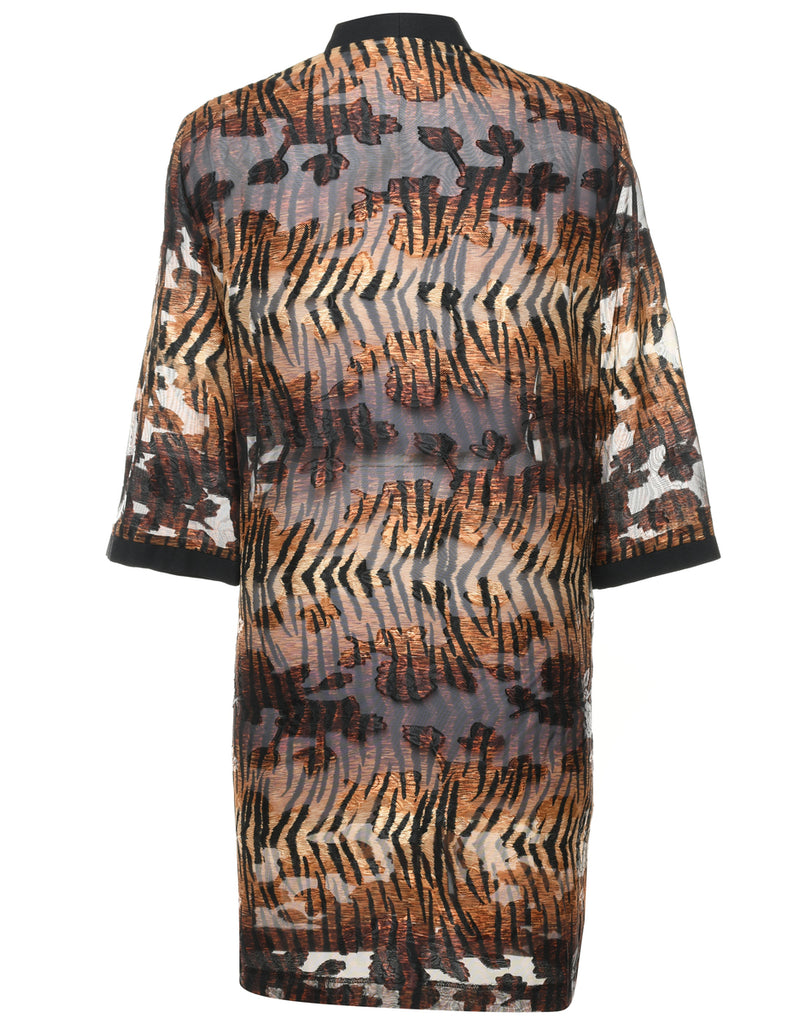 Sheer Effect Tiger Print Jacket - XL