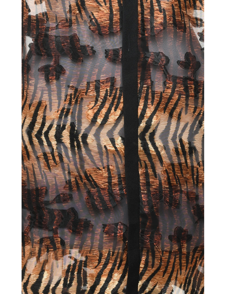 Sheer Effect Tiger Print Jacket - XL