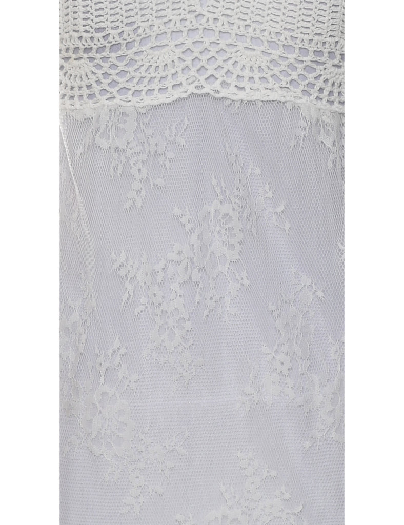 Sheer Lace White Dress - XS
