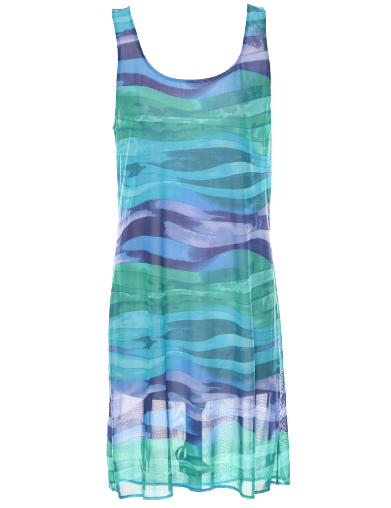 Sheer Multi-colour Shift Dress - M