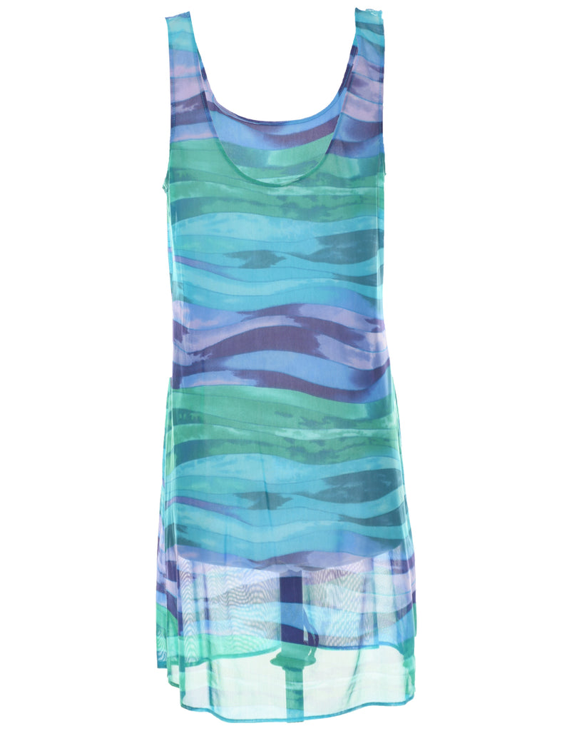 Sheer Multi-colour Shift Dress - M