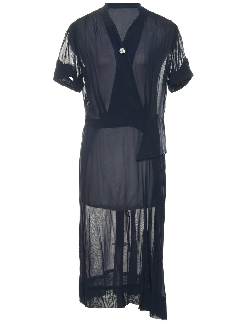 Sheer Navy Dress - M