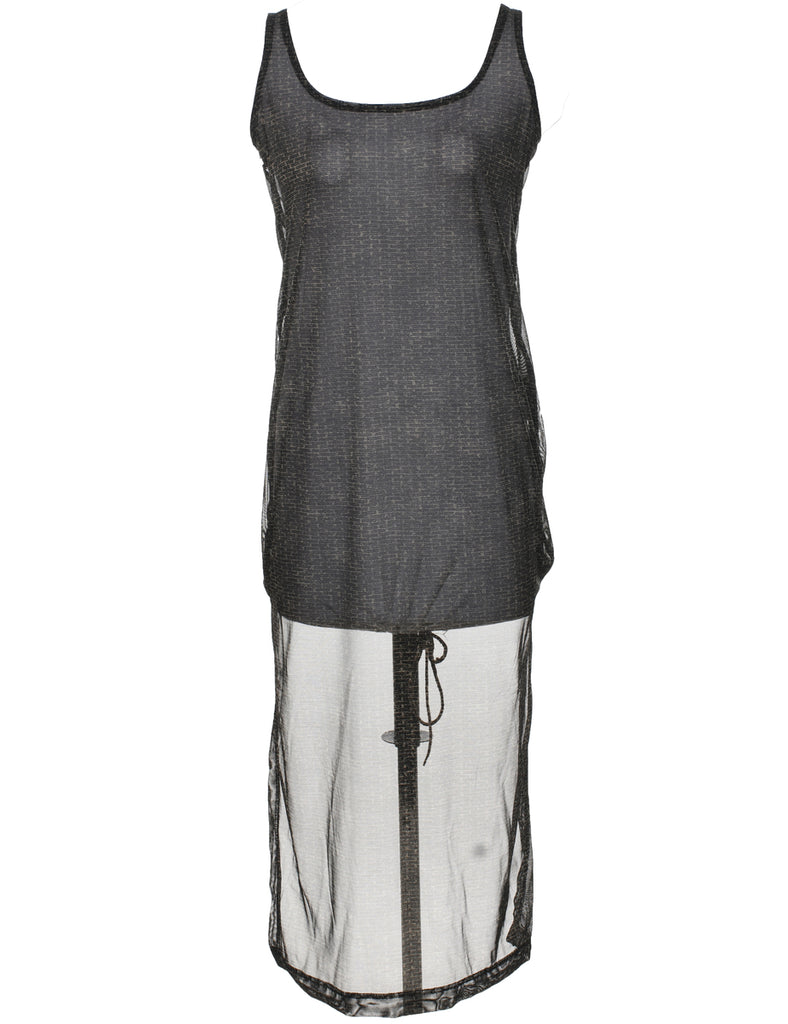 Sheer Olive Green Dress - M