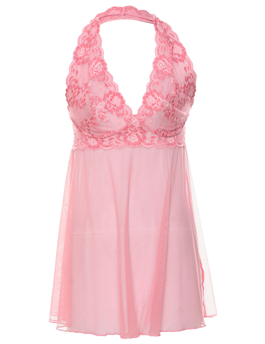 sheer babydoll dress Pink Embroidered Babydoll Lingerie Set – Sheer Mesh Nightdress & Thong for  Romantic Nights