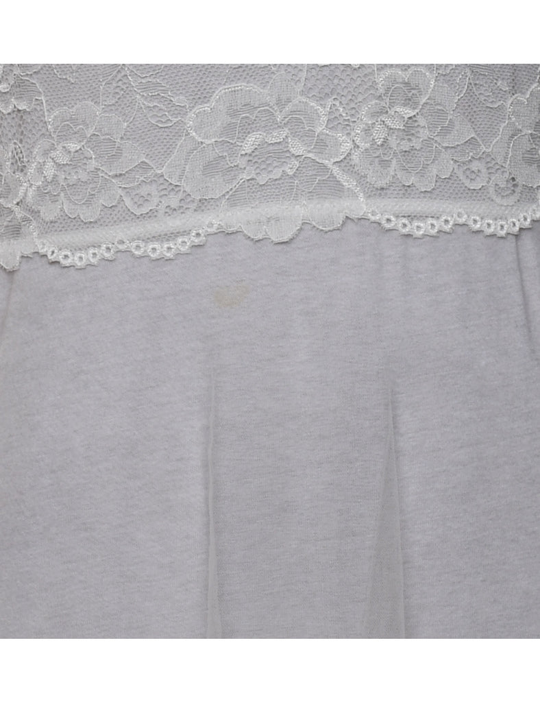 Sheer White Bow Detail Babydoll - M
