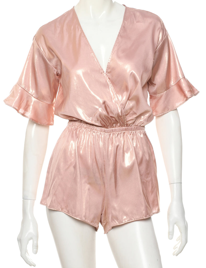 Shiny Peach Playsuit - M