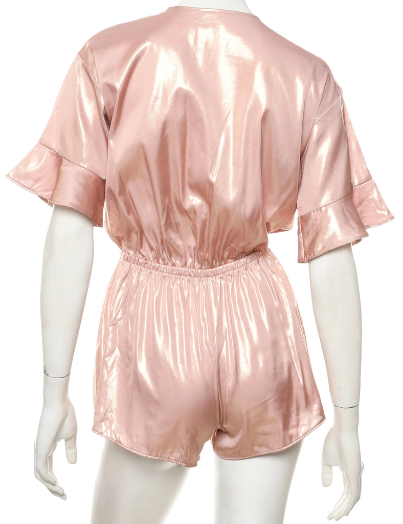 Shiny Peach Playsuit - M