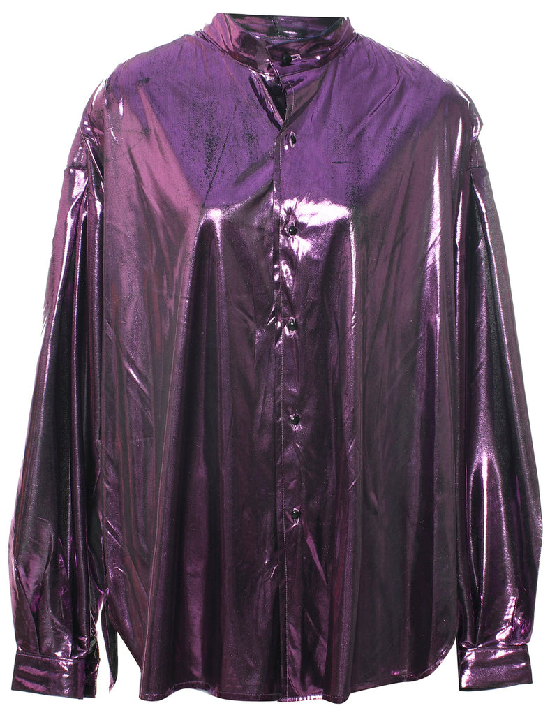 Shiny Purple Blouse - XXL