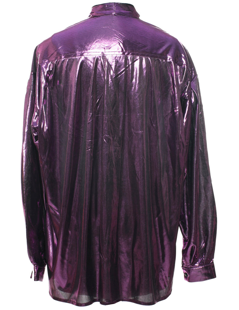 Shiny Purple Blouse - XXL
