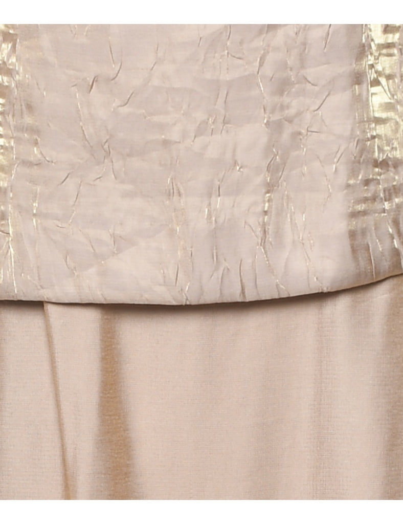Shiny Tan Evening Dress - M
