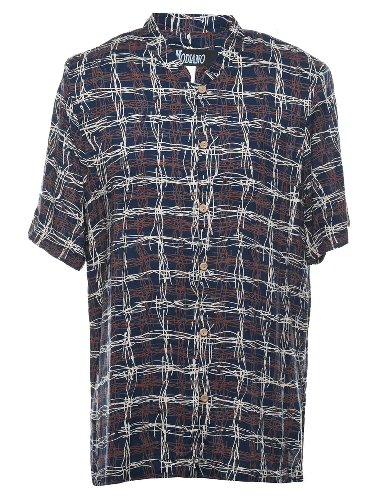 Short Sleeve Checked Shirt - L