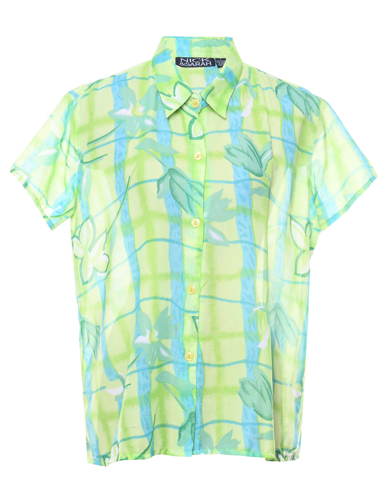 Short Sleeved Floral Shirt - L