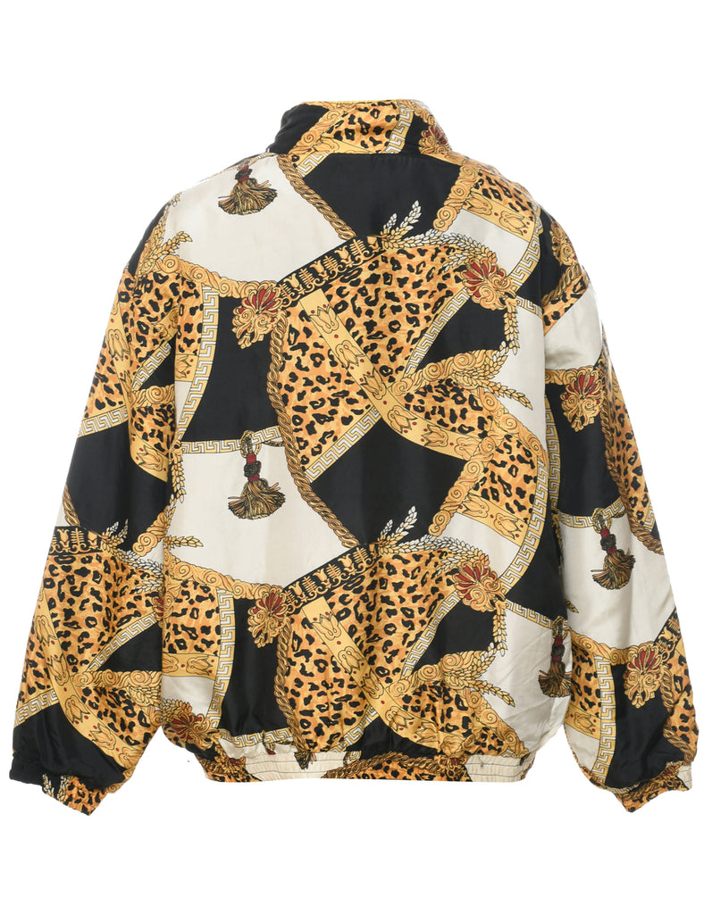 Silk Animal Print Nautical Jacket - L