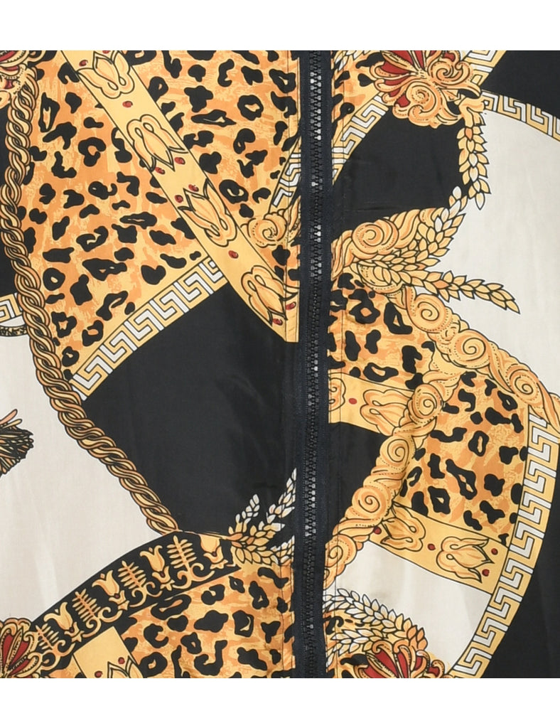 Silk Animal Print Nautical Jacket - L