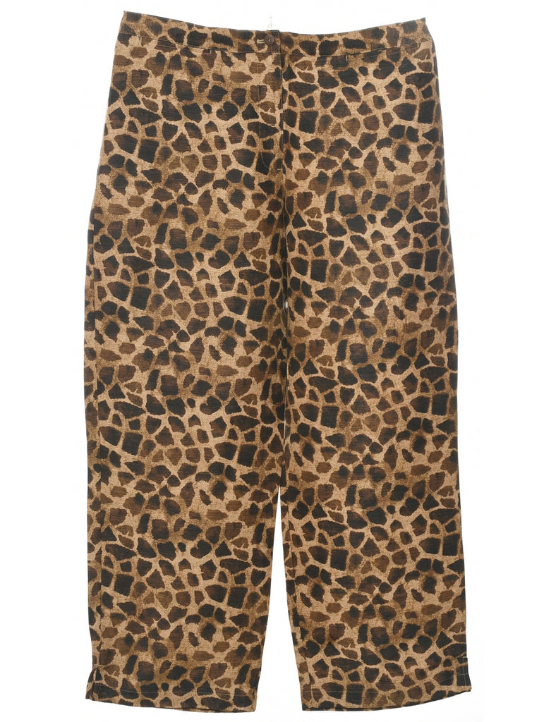 Silk Animal Print Trousers - W33 L27