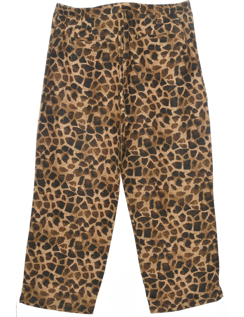Silk Animal Print Trousers - W33 L27
