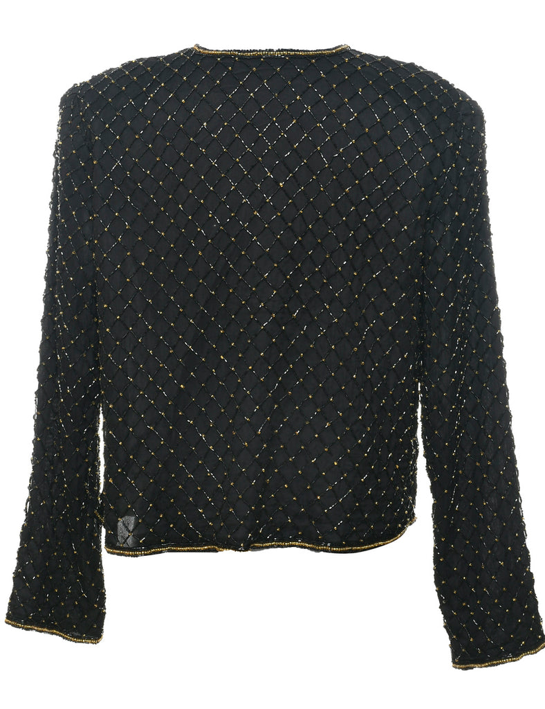 Silk Beaded Evening Jacket - L